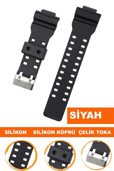 COBRA G8900 Ga100 Ga110 Ga120 Saat Uyumlu Siyah Renk Silikon Saat Kordonu Kay...
