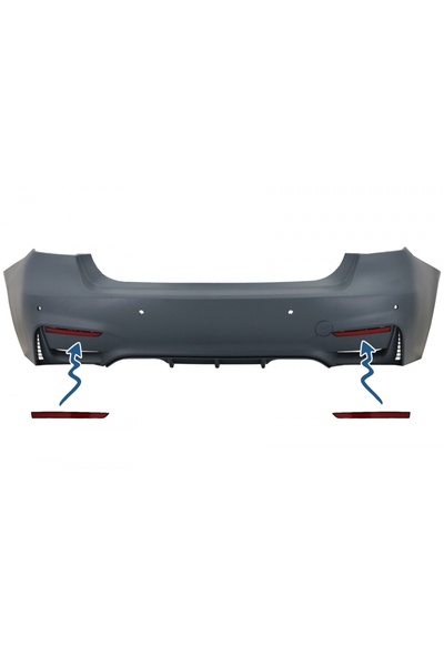 tuningset Κόκκινοι Ανακλαστήρες κατάλληλοι για BMW Σειρά 3 F30 2011-2019 Μόνο...