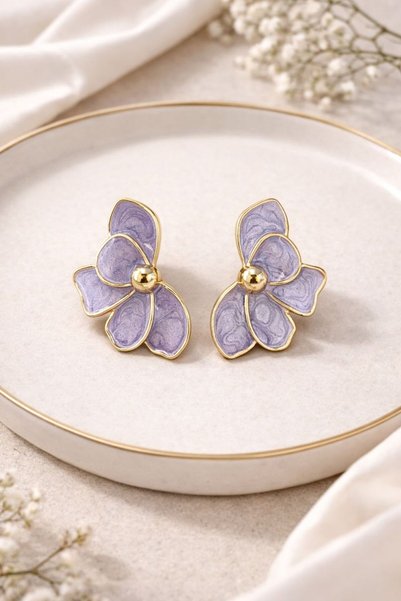Nilsu Aksesuar Spring Flower Model Colorful Women's Earrings