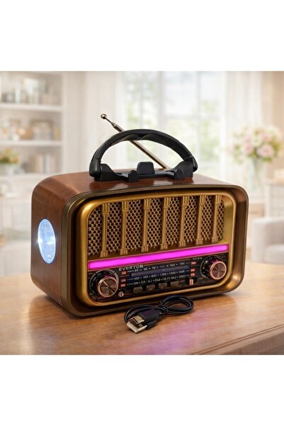 MEMİTA Everton RT-676 Nostaljik Radyo Bluetooth Hoparlör | USB, TF Kart, FM/A...
