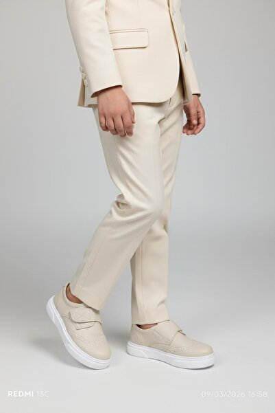 PATİK BEBE Boys' Cream-Colored Lightweight and Es Stretchy Asual Classic Shoes