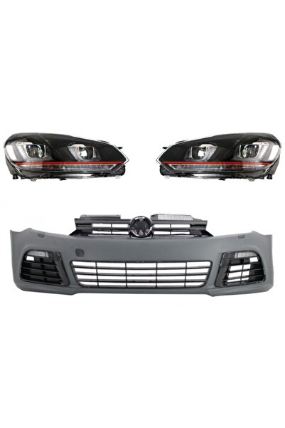 tuningset Bara Față compatibilă cu VW Golf VI 6 2008-2013 R20 Look cu Faruri ...