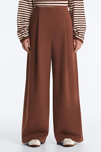 Oysho Piqué high rise geniş paça pantolon