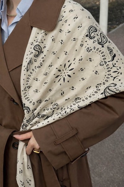 CHARMLUCKY Ethnic D Patterned Pa Cotton Shawl 90X90