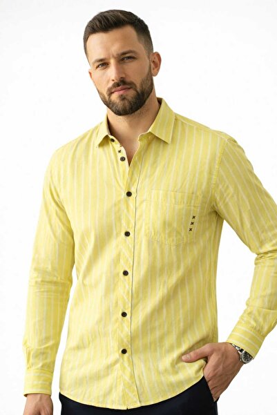 EAS GİYİM Striped Long Sleeve Pocketed Shirt