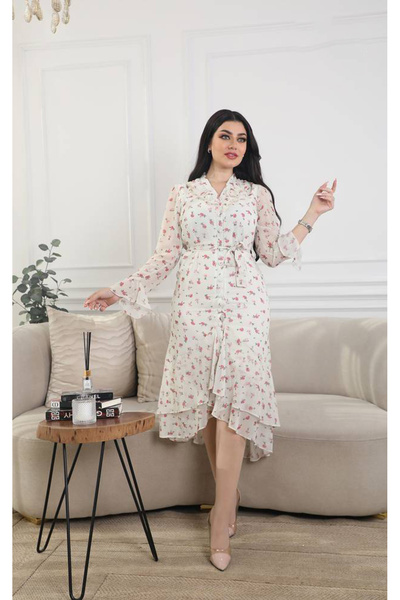 Abad Turkish chiffon dress with elegant layers