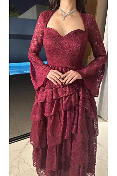 Linda ✨ ~ فستان سهره ناعم دانتيل للانيقات