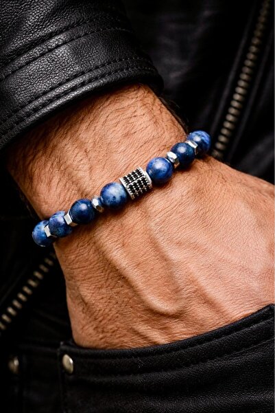 Atölye Olcay Eser Sodalite & Hematite Natural Stone Men's Bracelet - Strength...