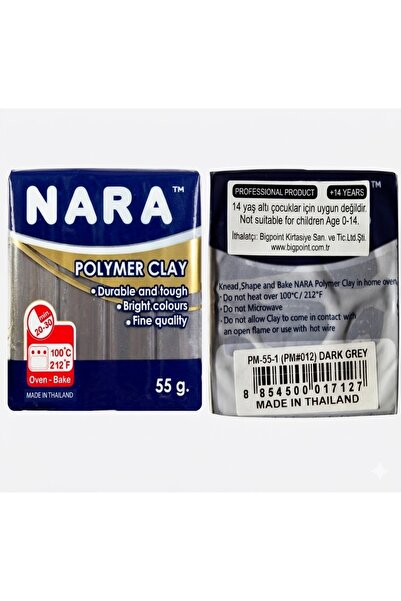 NARA Polimer Kil 55 gr Koyu Gri PM12 (Dark Grey) 1 Adet