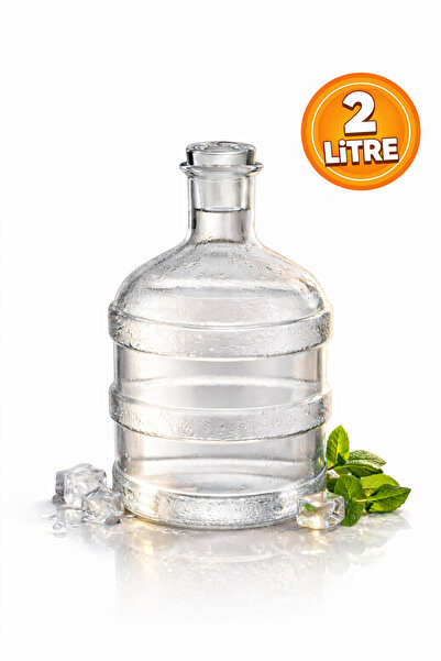 Arkhelais Cam Damacana Sürahi - 2 Litre - Şeffaf - Kırılmaya Dayanıklı - Kalı...