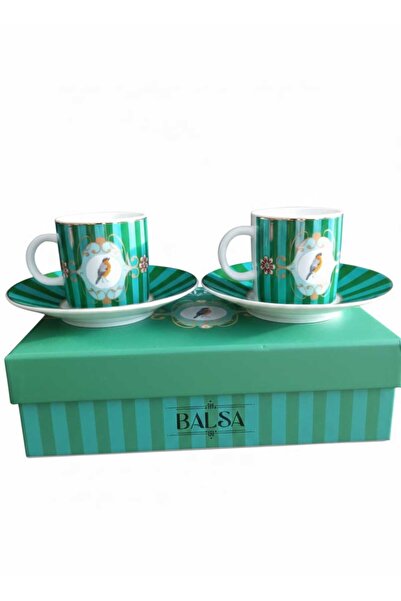 balsa group Balsa Mrk Model 2-Piece Porcelain Coffee Cup 90Cc Bird Pattern Gr...