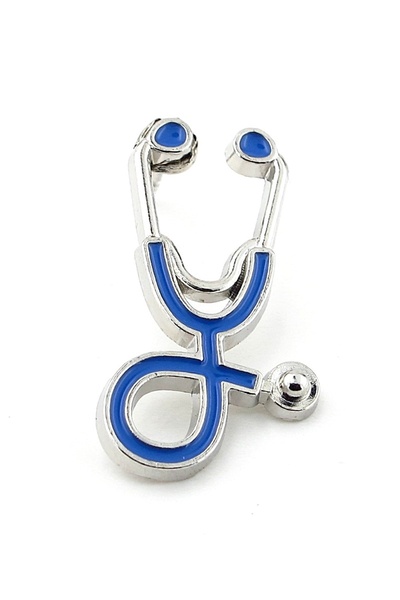 Stanbula Mavi Steteskop Doktor Hemşire Sağlık Hastane Pin Yaka Çanta Süsü Met...