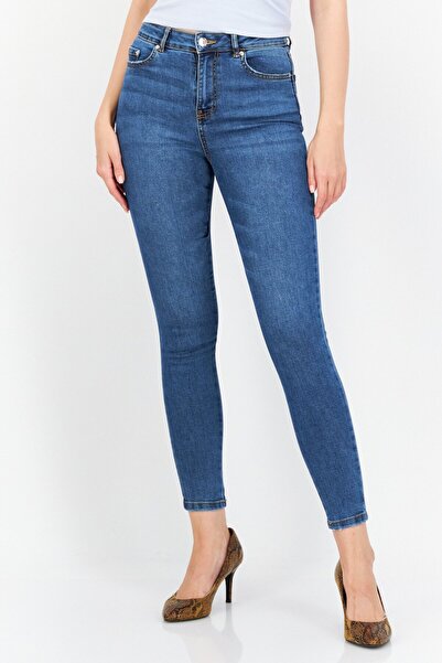 Don't Call Me Jennyfer Women Skinny Fit Washed Denim Jeans, Blue