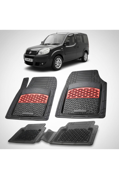 TEAMCAR Πατάκια δαπέδου Fiat Doblo Facelift MPV 223 Συμβατά 2005-2010 | Κόκκινα