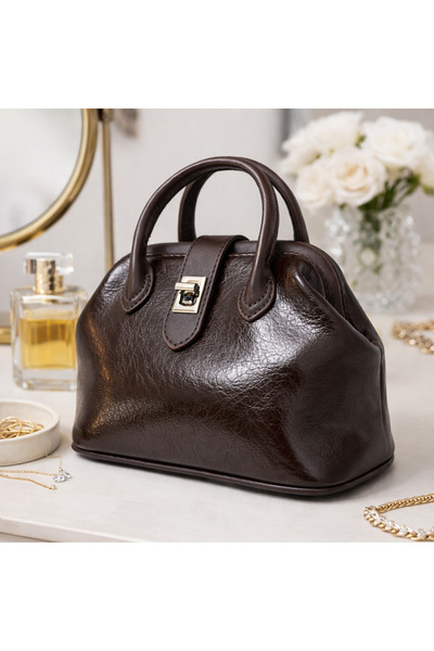 ZBAGSHOP NOIR ÈLITE - Kahve Deri Mini Lüx Çanta