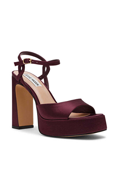 Steve Madden صندل ميليانا ذو الكعب العالي بلون النبيذ الصلب