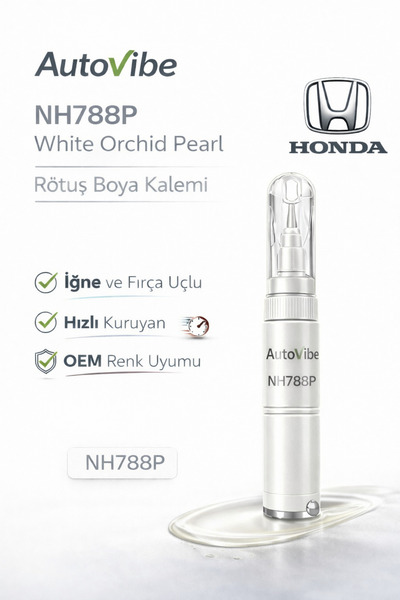 AutoVibe Honda Rötuş Boya Kalemi NH788P İki Tüp Sedefli White Orchid Pearl To...
