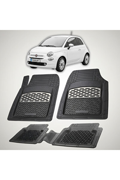 TEAMCAR Πατάκια δαπέδου συμβατά με Fiat 500 Hatchback Facelift 2015-2024 | Ασημί