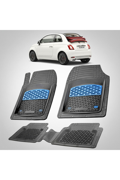TEAMCAR Πατάκια δαπέδου συμβατά με ανακαίνιση Fiat 500C (Cabrio) 2015-2024 | ...