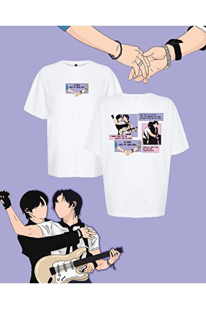 Stayberry Store تي شيرت Stray Kids Han Lee Know Hold my hand كبير الحجم