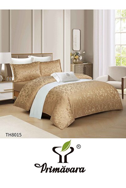 Primavara Lenjerie de pat dublu, Jacquard satinat, 4 piese, cearceaf cu elastic