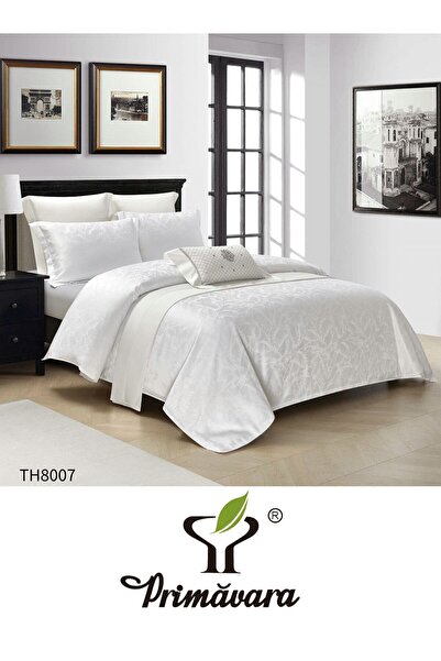 Primavara Lenjerie de pat dublu, Jacquard satinat, 4 piese, cearceaf cu elastic