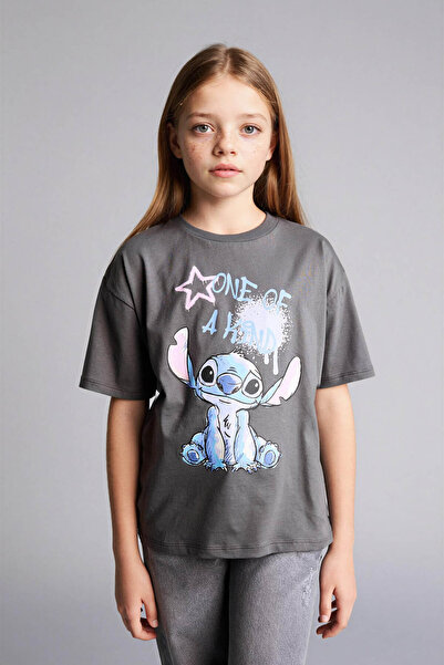 DeFacto 100% βαμβακερό μπλουζάκι Disney Lilo & Stitch για κορίτσια H0724A826SM