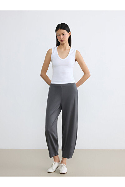 LC Waikiki LCW Vision Gri Beli Lastikli Soft Touch Kadın Eşofman Altı