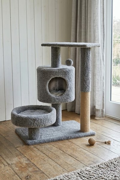 Missidea Nrs-013 Round Terrace and Nest Cat Scratching House Gray