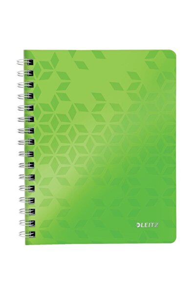 Leitz Caiet de birou WOW, PP, A5, 80 coli, cu spira, matematica, verde