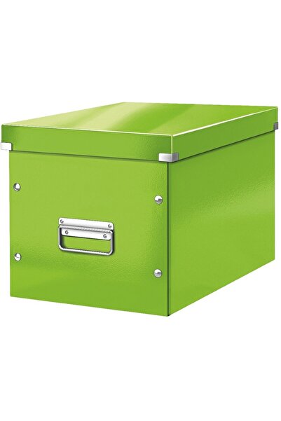 Leitz Cutie depozitare WOW Click & Store, carton laminat, Cub, mare, verde