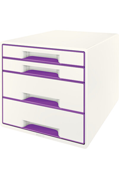 Leitz Wow drawer cabinet, 4 drawers - white/purple