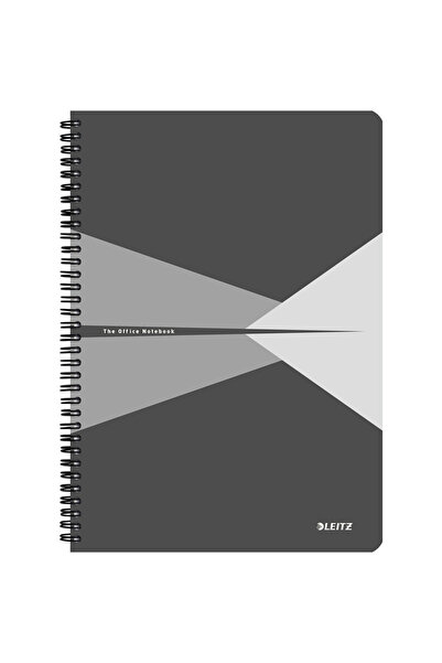 Leitz Office notebook, cardboard, A4, spiral bound, mathematics - gray