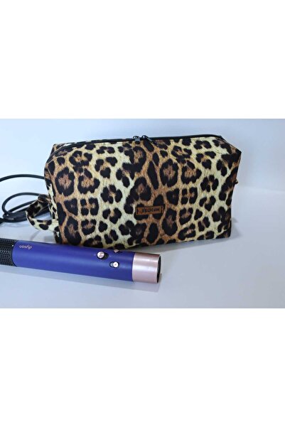 BUSRAKAZANCDESİGN Travel Bag for Hair Styler with Leopard Pattern - Size XL