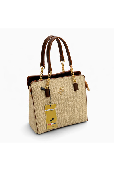 ELOVE Miami Polo Clup 3 Compartment Faux Leather Chain Detailed Women's Hand ...