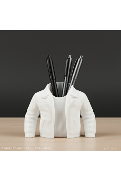 CT STONES White Coat Design Pen Holder Desktop Plastic Organizer