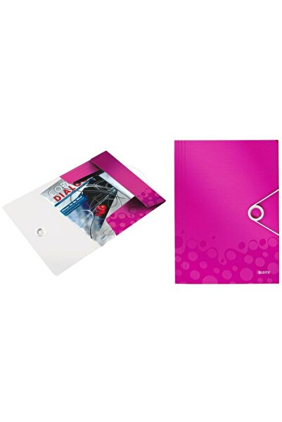 Leitz Wow Stretchy folder, PP plastic - metallic pink