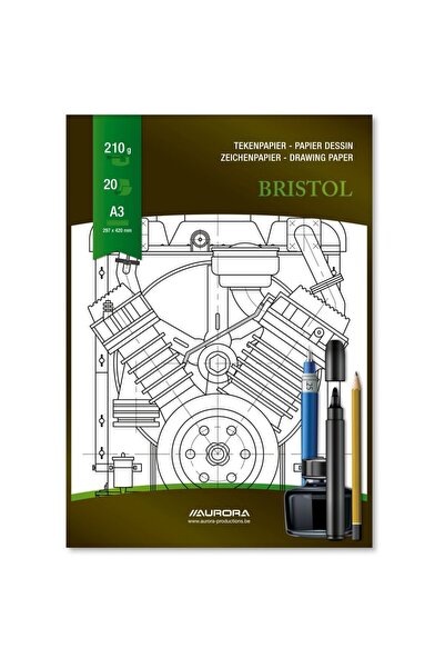 Aurora Bloc desen A3, 20 file - 210g/mp, pentru schite creion/marker, Bristol...