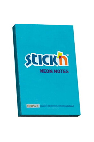 Stickn Notes autoadeziv 76 x 51 mm, 100 file, Stick"n - albastru neon