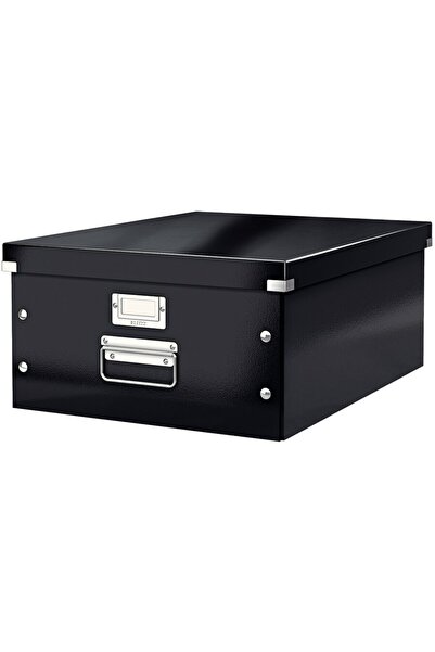 Leitz Cutie depozitare WOW Click & Store, carton laminat, mare, negru