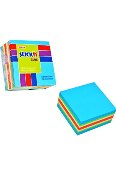 Stickn Cub notes autoadeziv 51 x 51 mm, 250 file, Stick"n - neon/pastel asortate