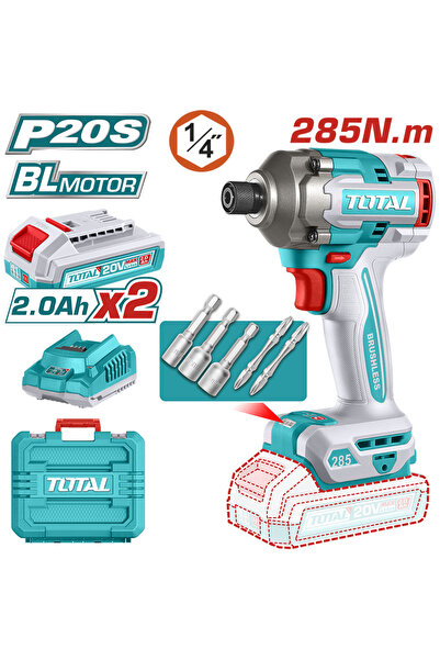 TOTAL Masina de insurubat cu impact si acumulator 20V-2.0AH (INCLUDE 2 ACUMUL...