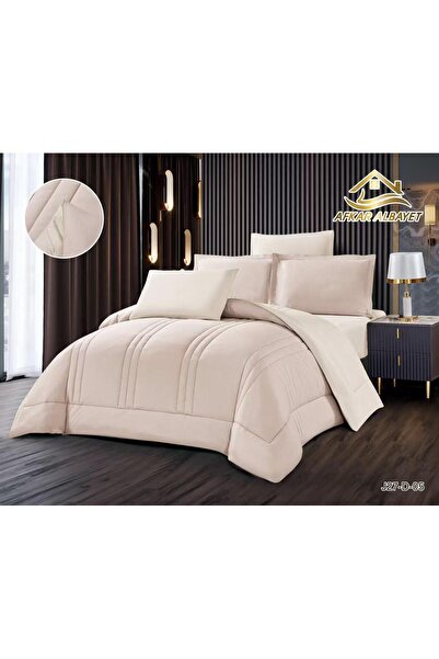 Afkar Albayet Plain double bedsheet set, 6 pieces, indigo fabric, excellent f...