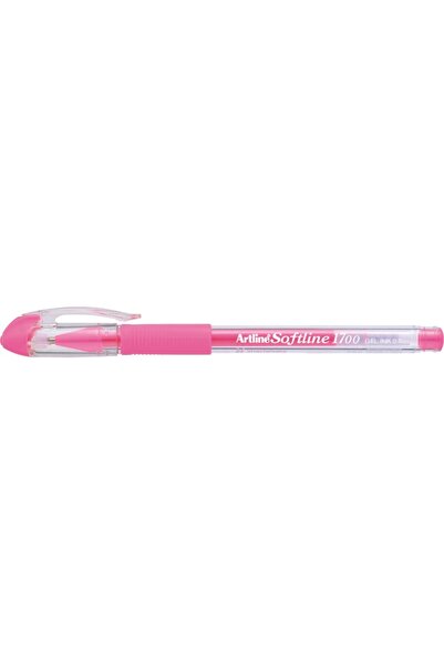 artline Softline 1700 gel pen, rubber grip, 0.7mm tip - fluorescent pink
