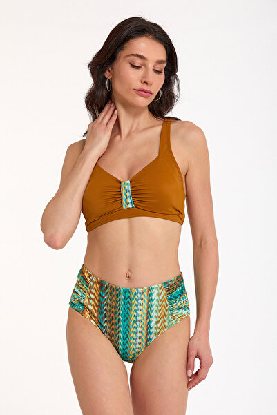 Argento Set bikini pentru femei, maro, cu model mărimi mari, subțire, cu cupă...