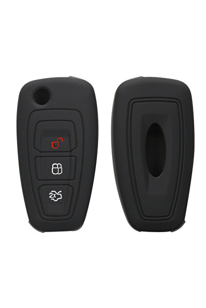 KWmobile Car Key Cover for Ford - 3 Buttons, Silicone, Black, 46012.01
