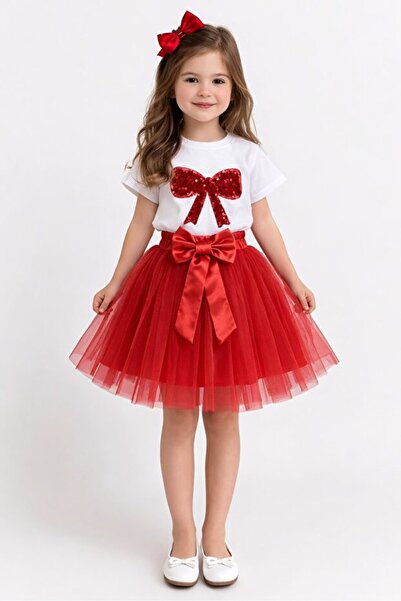 NOBLE STORE Kız Çocuk 23 Nisan 29 Ekim Tütü Etek&Modeli T-shirt Alt Üst Takım...