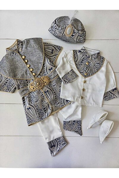 Panfilia Baby Boy Mevlütlük Şehzade Circumcision Robe Kaftan Circumcision Clo...