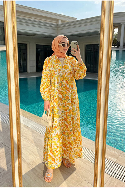 Kirazca Butik Rochie lungă de vară cu fustă în straturi pentru femei