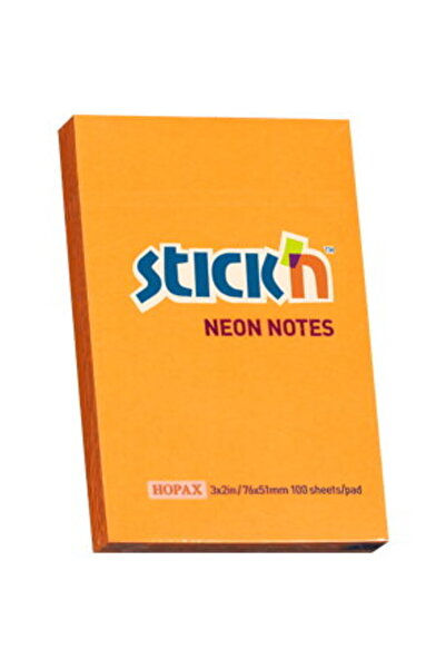 Stickn Notes autoadeziv 76 x 51 mm, 100 file, Stick"n - portocaliu neon